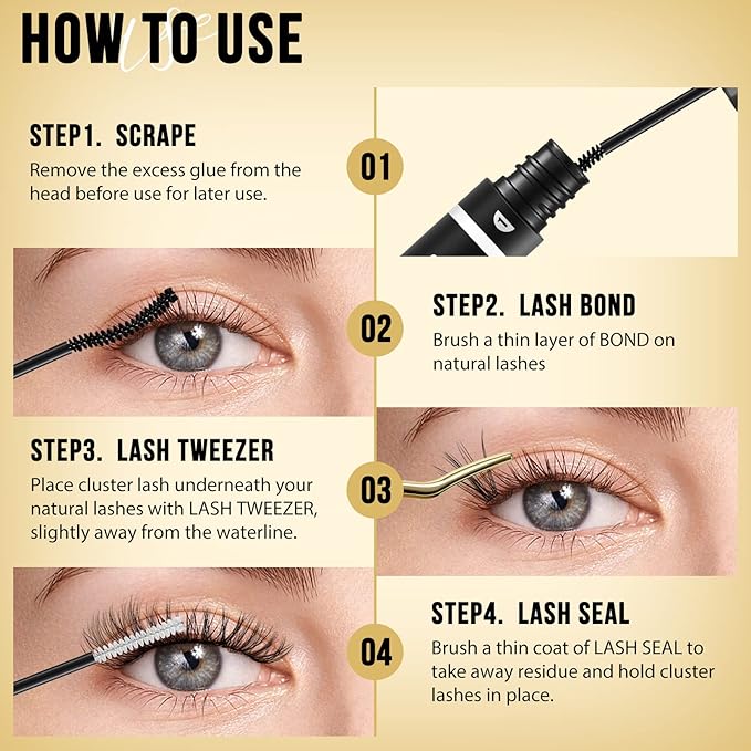 QUEWEL Lash Clusters 320Pcs Cluster Lashes 20D D Curl Lash Cluster Eyelash Extensions Mix12-18mm Individual Eyelashes Clusters Wispy Lash Clusters Thin Band Soft to Use at Home(20D D Mix12-18)