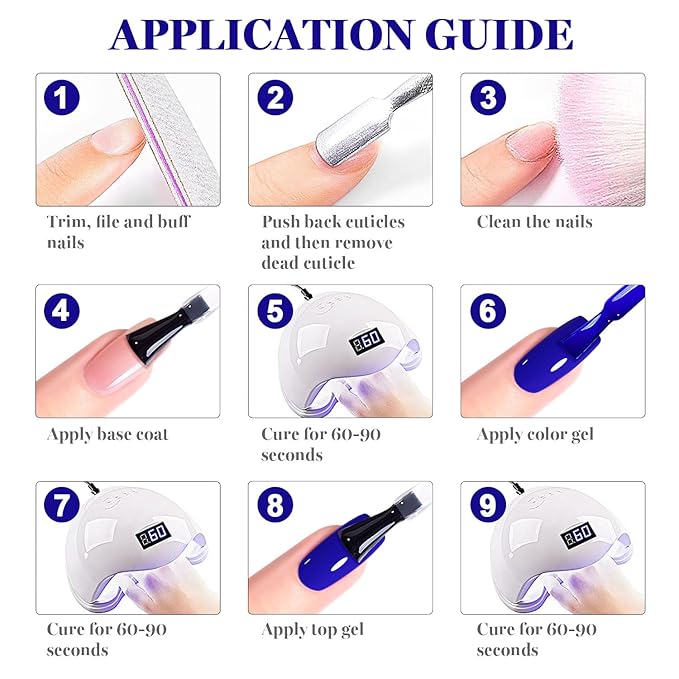 RARJSM Royal Blue Gel Nail Polish 1PCS 15ML Long Lasting Opaque Deep Blue Milky Creamy Gelpolish Soak off U V Curing Required Nail Art French Manicure Salon DIY at Home