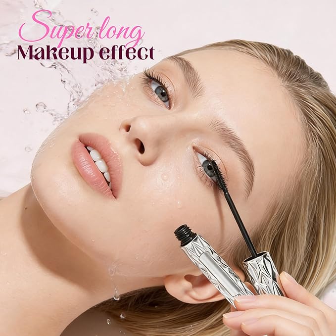 Eyelash Primer, Tubular Eyelash Primer, Iron Wand Mascara, Waterproof Quick Drying Long Curling Mascara, Natural And Non-Smudged, No Flaking, No Clumping(2pcs) (2)