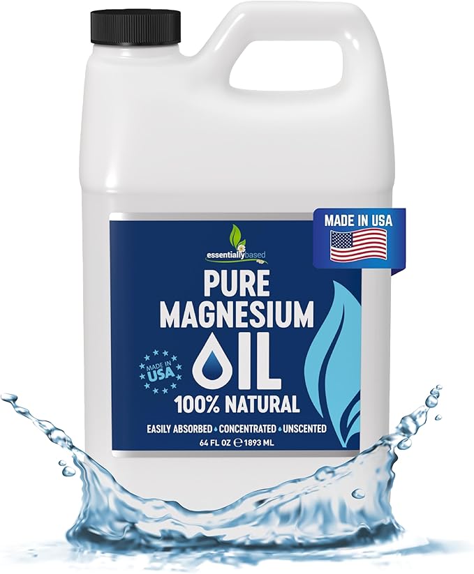 Pure Magnesium Oil Spray 64oz - Topical Magnesium Spray for Sleep Extra Strength - Less Sting - Less Itch - 100% Natural and Organic Oil - Made in USA
