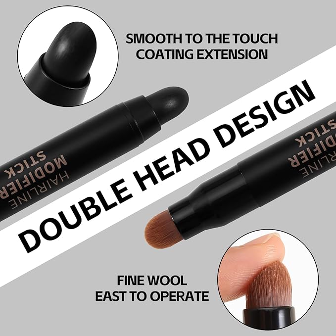 Boobeen Dual Ended Gray Away Root Touch Up Stick, Long Lasting Grey Hair Coverage Touch Up for Men and Women, Temporary Thinning Hair Concealer