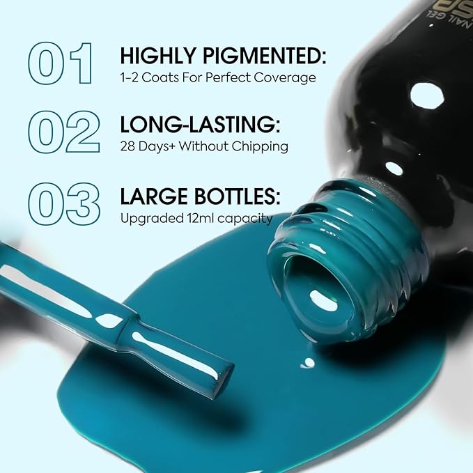 VENALISA Green Gel Nail Polish 1 Pcs 12ml Dark Green Color Gel Polish Soak Off UV Salon Manicure DIY at Home Nail Art For Girls Women