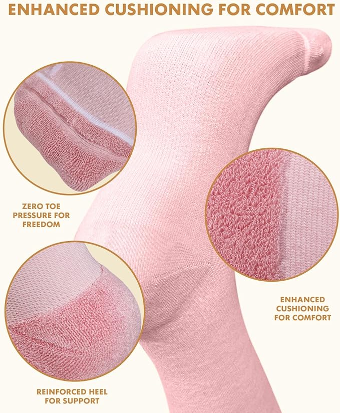 Lalapapa Thick Soft Cotton Compression Socks for Women Men 15-20mmHg Knee High Breathable Cotton Socks for All Day Comfort