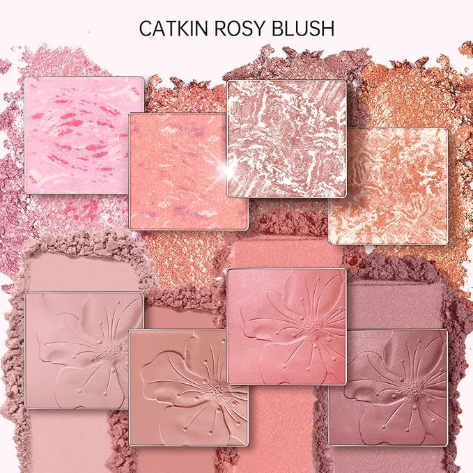 CATKIN Cheek Powder Blush Baked Pink Makeup Blusher Creamy Light Weight Natural Finish 10g (C06 Misty Rain)