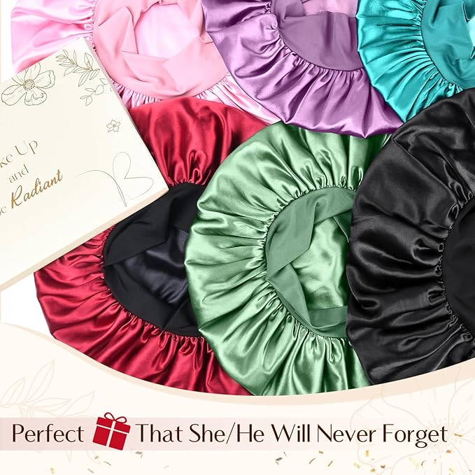 YANIBEST Silk Bonnet for Men Women Hair Bonnet for Sleeping Double Layer Satin Bonnet for Natural Curly Hair Unisex Sleep Cap