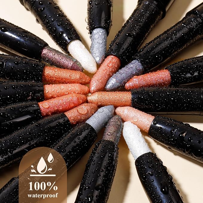 Longwear Cream Eye Shadow Sticks(72 Grapefruit Shimmer),Smudge-Proof, Waterproof Eyeshadow,Silky Formula Glitter With Makeup Brush,Orange Eyeshadow Stick