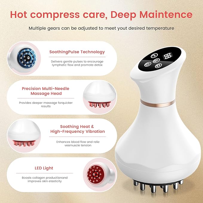 HuiPoLii Lymphatic Drainage Massager & Anti Cellulite Massage Tool, Helps Reduce Stretch Marks & Cellulite, for Legs, Arms & Belly.