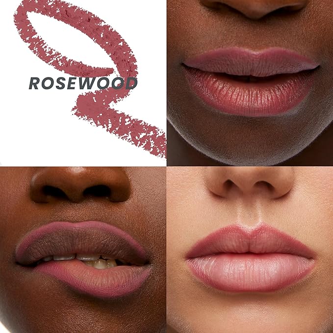 Wonderskin Lipliner Pencil - 360 Contour Lipliner, Long Lasting, Sharpenable, Waterproof and Transfer-Proof Nude Lip Liner Pencil (Rosewood)