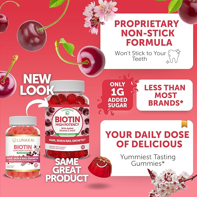 Lunakai Collagen, Biotin and Vitamin B12 Bundle - Anti Aging Supplements for Men & Women, with VIT C for Hair Skin and Nails Growth, Methylcobalamin 3000mcg Organic Gummy - Non-GMO Vegan Supplement