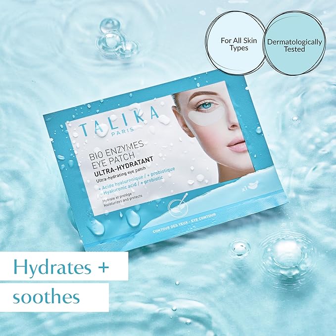 Talika Bio Enzymes Eye Patch (3 Pack) - Instant Ultra-Moisturising Under Eye Patches for Adults - Eye Mask For Dark Circles Tired Eyes & Puffiness