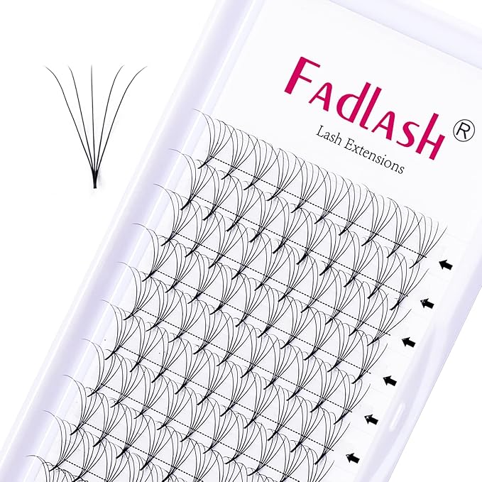 Volume Lash Extensions 3D 5D Premade Fans FADLASH Volume Eyelash Extensions Thickness 0.07 C Curl 10mm Salon Use by (5D-0.07-C, 10mm)
