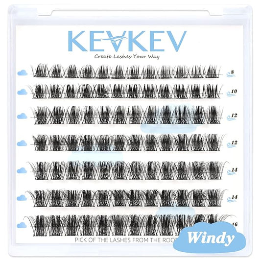 Lash Clusters 84 Pcs Cluster Lashes Eyelash Clusters DIY Cluster Eyelash Extensions Individual Lashes Soft and Comfortable (Windy,D-8-16mix)