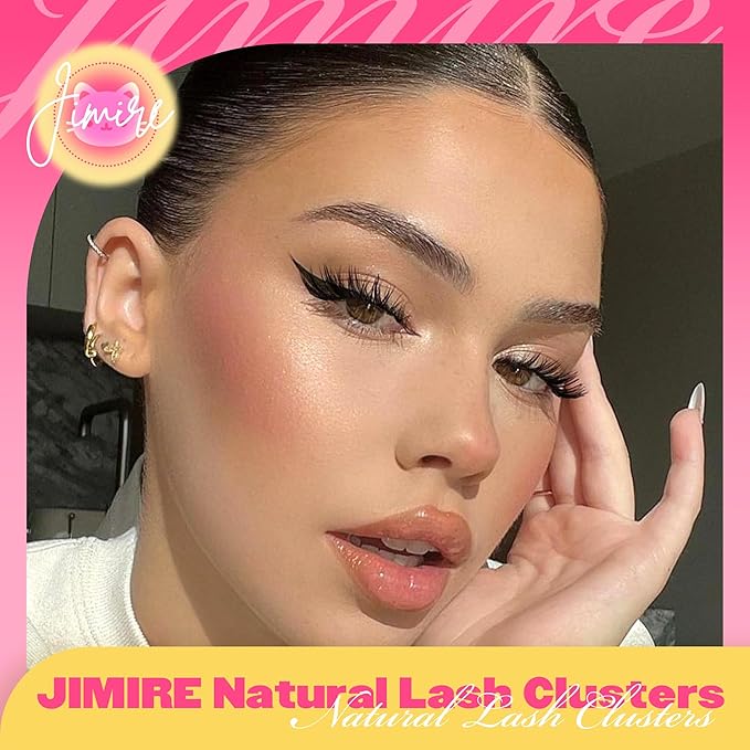 Cat Eye Lash Clusters Kit Wispy Lash Extension Kit 10-16MM Manga Eyelash Clusters Left Right DIY Eyelash Extension Kit with Bond and Seal Lash Glue Soft Fox Eye Lashes Clusters 132Pcs by JIMIRE
