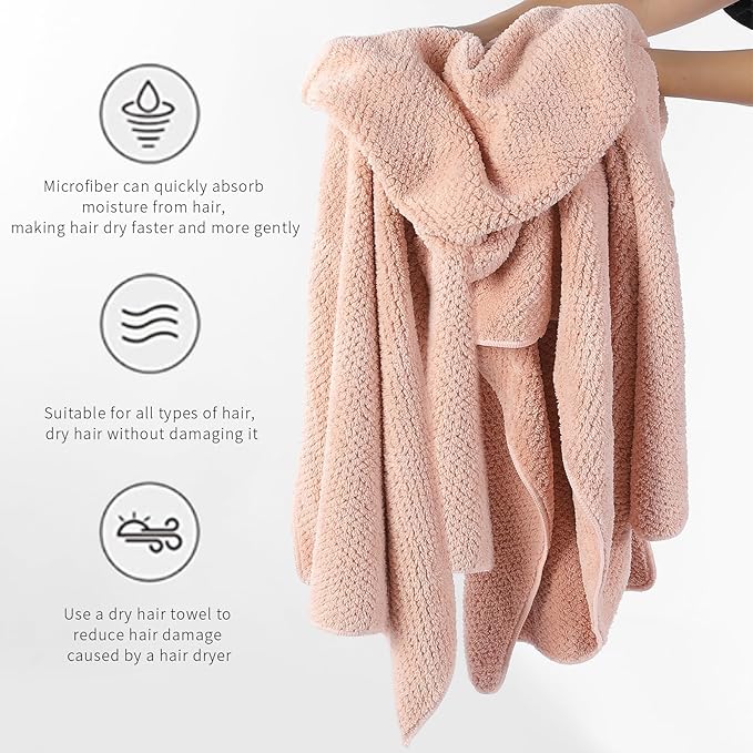 Laojbaba Microfiber Hair Towel Quick Dry Hair Towel Hair Drying Towels Suitable for All Kinds of Hair Ultra Absorbent Long and Thick Hair 20X40inch Grey (1pcs)