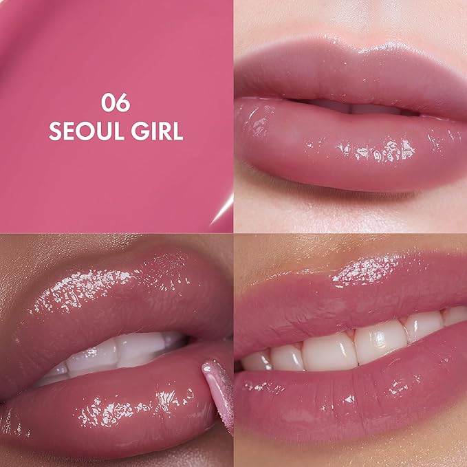 Amuse Seoul Jel-Fit Tint (06 Seoul GIrl) | Korean Jelly Lip Tint, Long-Lasting Lip Stain, Hydrating & Glossy, Hyaluronic Acid for Smooth Moisturized Lips, High Pigmentation, Vegan