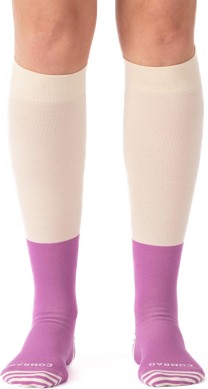 Comrad CloudCotton Knee High Socks - 15-20mmHg Graduated Compression Socks - Combed Cotton Support Socks