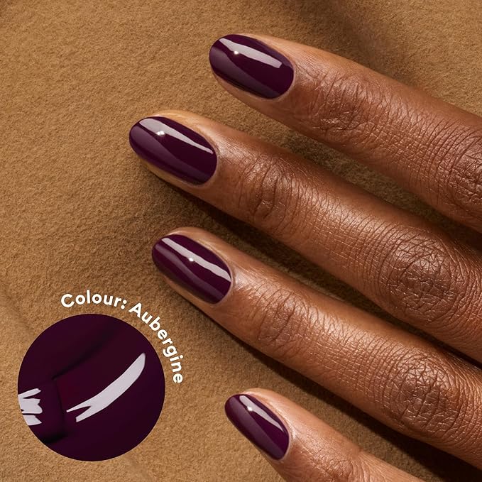 Manucurist Green Nail Polish Aubergine - Dark Purple Nail Polish - 9-Free, Plant-Based and Vegan - Manicure - Made in France - 0.5 fl oz