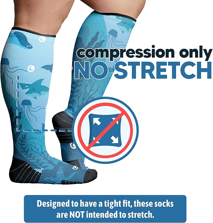 Viasox Compression Socks for Women and Men, Knee High Socks 12-15 mmhg Circulation Support for Flight, Travel, Daily