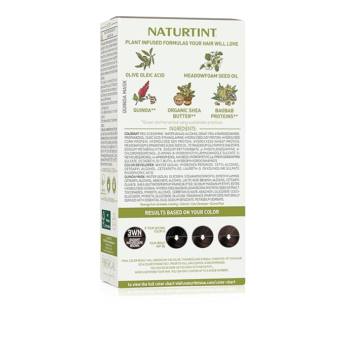 Naturtint 3WN Radiant Nature Dark Brown Permanent Hair Color (Pack of 1), Ammonia Free, Vegan, Cruelty Free, up to 100% Gray Coverage, Long Lasting Results (Packaging may vary)