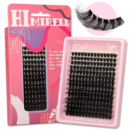 D Curl Lash Clusters Extensions 280 Pcs Individual Eye lash Clusters 120D Cluster Eyelash Lashes Wispy Clusters Lashes Makeup at Home - DIY Lash Extension Kit for Self Application (10-20MM) Mix