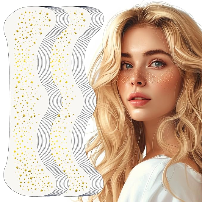 YGQQOY Glitter Freckles Face Tattoo, 20pcs Sparkle Freckles, Gold Face Glitter Speckles