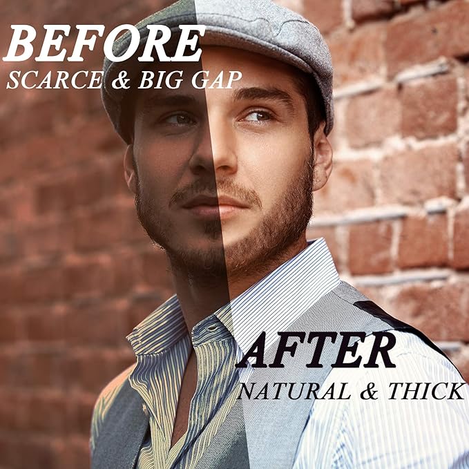Beard Pencil Filler for Men - Sweat Proof, Water Resistance, Long Lasting & Natural Finish barber Pencil, Mustache Repair Shape (LIGHT BROWN)
