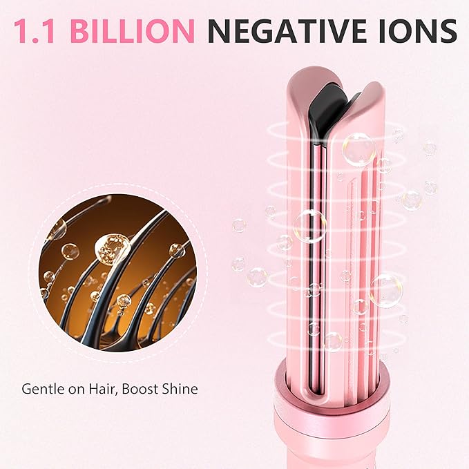 FORLIFA Pro 3-in-1 Auto Curling & Straightening Iron with AirBlow Tech for 72h Hold, Curling Wand with1.1billion Negative Ions, Triple Hair Protect & Burn-Free, Auto Shut-Off, Tangle-Free, HyperCurve