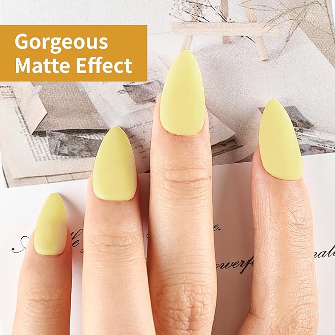 JODSONE Pastel Yellow Gel Nail Polish 10ml Soak Off LED Gel Polish Butter Yellow Nail Color Salon Quality Long-Lasting Low Odor Need U V Lamp Curing