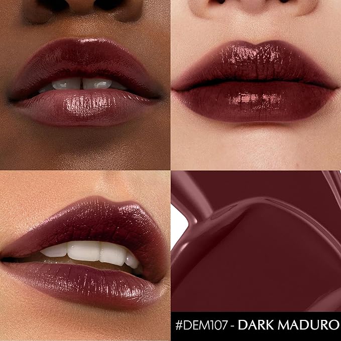 Dark Brown Lipstick for Women Hydrate Lip Gloss Lipsticks Moisture Lip Gloss Sheer Coverage Long Lasting Lipstick for Dry Lips (DM107 DarkMaduro)