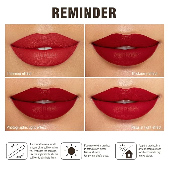 MAKI YIKA Red Lipstick for Women Color Stay Long Lasting Lipsticks Smudgeproof Matte Liquid Lipstick Transferproof Cruelty-Free Lip Color |Trust You