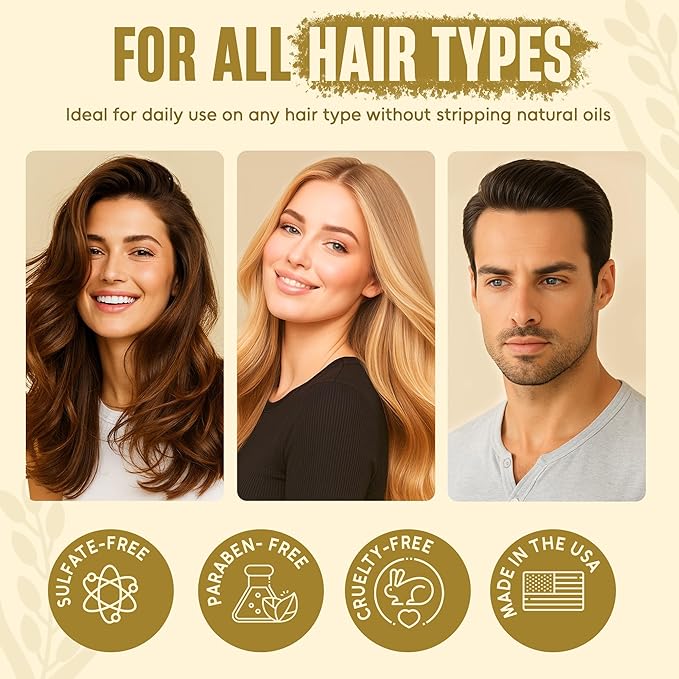 INFINA ESSENTIALS Rice Protein Shampoo and Conditioner Set | 16 fl oz Each | with Batana Oil & Ginseng | Strengthening, Thickening & Clarifying Formula | Supports Hair Growth & Repair