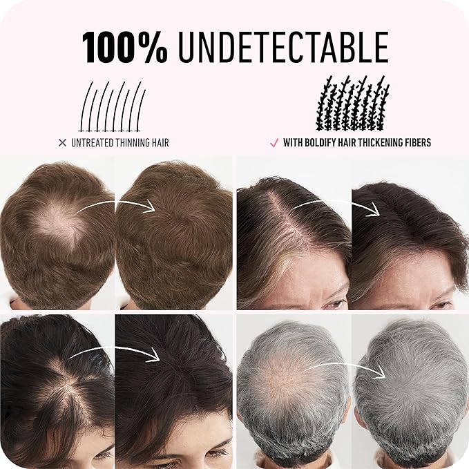 BOLDIFY Hair Fibers (12g) - Fill In Thinning and Fine Hair for an Instantly Fuller, Thicker Look - 14 Shades for Women & Men - Ash Brown