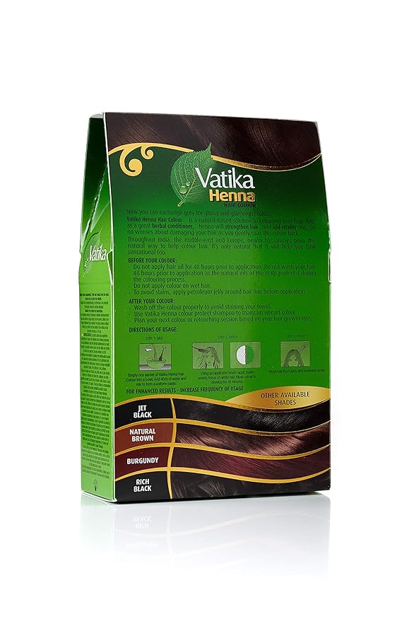Vatika Naturals Permanent Hair Dye Dark Brown – Ammonia-Free With Natural Henna, Grey Coverage, Nourishing Herbal Blend, Long-Lasting Hair Color for Soft, Shiny Results – 18 Sachets X 10g (Pack of 3)