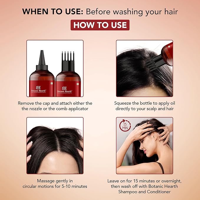 Botanic Hearth Hair Oil for Hair Growth & Hair Relaxer | Strengthening Dry, Frizzy, Damaged Hair & Scalp Treatment | Korean Ginseng Hair Oil – 6.7 Fl Oz