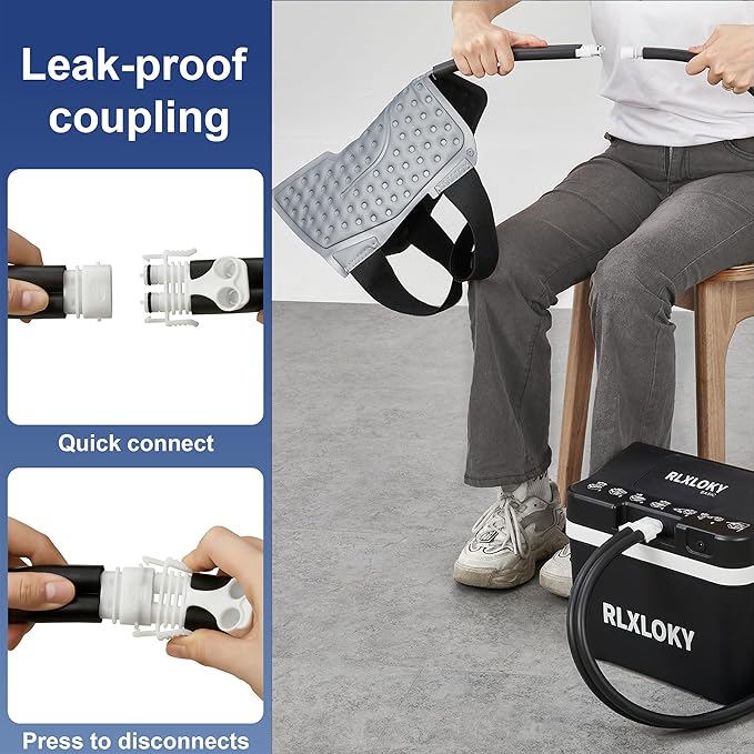 RLXLOKY Basic 1.0 Cold Therapy Unit, Ice Machine for Knee After Surgery,Cold Therapy Machine for Knee Replacement，Cold Therapy System with Knee/Joint Ice Pack