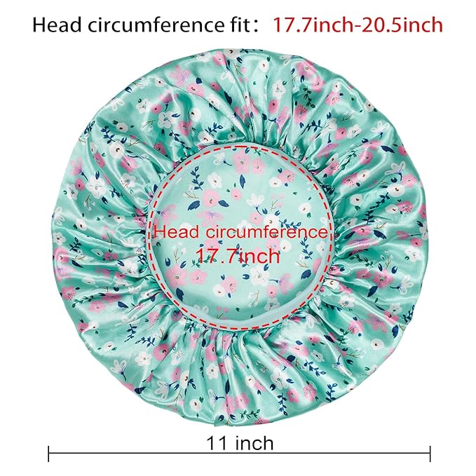 3 Pcs Bonnet for Kids, Kids Bonnets for Girls, Satin Silk Hair Bonnet for Sleeping, Soft Wide Band Sleep Cap for Curly Hair Braids for Teens Child Toddler