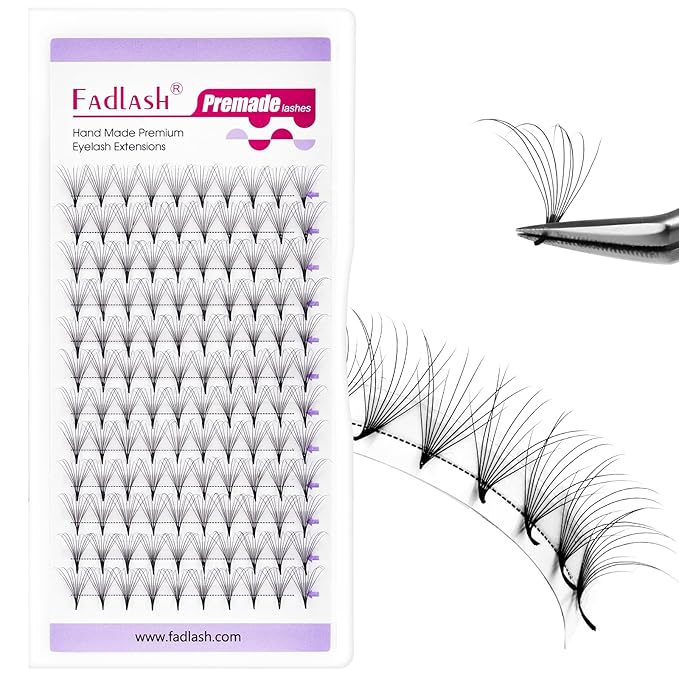 FADLASH Premade Lash Fans D Curl Premade Fans Eyelash Extensions 10D 0.07 Volume Lash Fans Premade Handmade Premade Lash Extensions Fans (10D-0.07-D, SCH)
