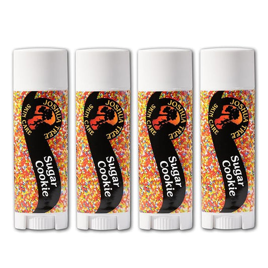 Joshua Tree Organic Lip Balm: 25 Flavor Varieties Made with Beeswax (4-pack, Sugar Cookie)