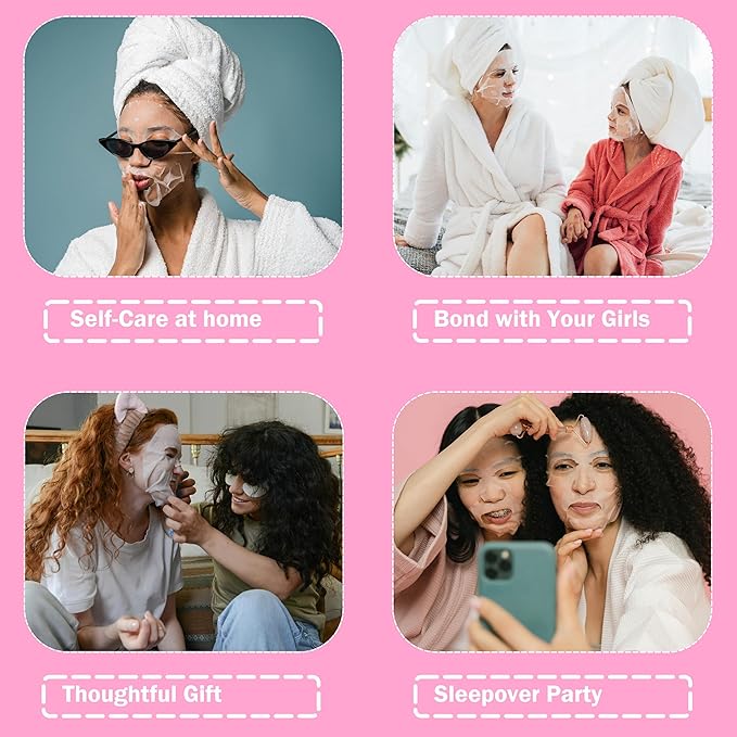 Meleell 40 Pack Collagen Face Masks Skincare Bulk for All Skin Types,Hydrating Spa Face Mask for Sensitive Skin, Facial Mask Sets For Women Skin Care,Face Mask Sheet Gifts Set for Teen Girls