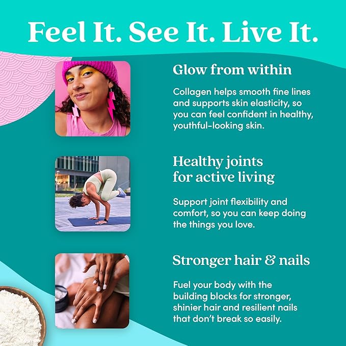 Further Food Unflavored Collagen Peptides Powder Stick Packs - 100% Grass-Fed, Hydrolyzed Type 1 & 3, 20g of Collagen per Serving, Supports Skin, Hair, Nails & Joints, 8.47 Oz