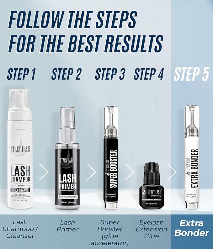 STACY LASH Bonder for Eyelash Extensions /0.50fl.oz./15ml/Reduces Lash Extension Glue Fumes/Super Sealer/Lash Tech Supplies/Lash Primer Aid/Professional Use