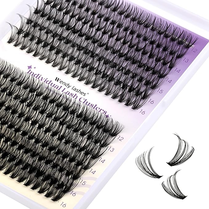 DIY Lash Clusters Natural Wispy: 280Pcs, 30D+40D, Wendy, Ultra-light, Natural, Wispy, Waterproof, Cat Eye, D Curl, 12-16mm Mixed, RR126