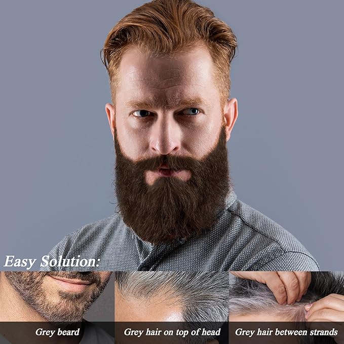 KGAJSGH Beard Touch-Up for Men, Instant Gray Hair Cover Stick, Built-In Comb for Seamless Blending, Cream Concealer, Quick Temporary Cover