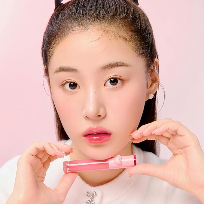 YNM Heart Jelling Tint, PEACH JELLING, Silicone Lip Brush Included, K-Beauty, Non-Sticky, Moisturizing, Smudge-Proof, Korean Lip Tint, Long-Lasting, Vivid Color, 0.09 oz