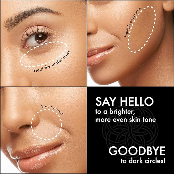 YENSA Skin On Skin BB + CC Full Coverage Concealer - Color Correcting Serum Concealer - Creaseless & Brightening Formula with Hyaluronic Acid & Superfood Complex - Fair Cool (0.34 Fl oz)
