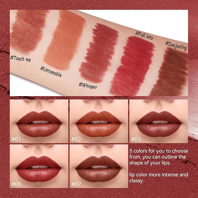 KISSIO Lip Liner,Creamy Lip Pencil,Long Lasting Lip Liner with Sharpener,Matte Finish,Smooth and Soft,Non-Dry,Easy to Use,Cruelty free,Untamable