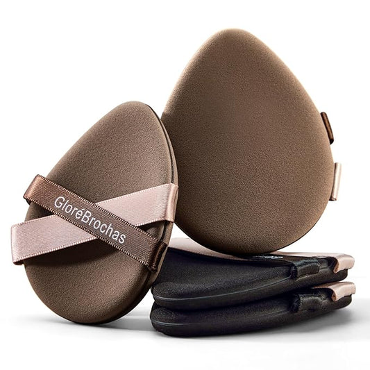 Makeup Sponge, GloréBrochas 4PCS Micro Porous Beauty Blender, Latex-Free PU Powder Puff, Low Absorption 3.2 Inch Makeup Puff, Soft Dual-Sided Foundation Sponge