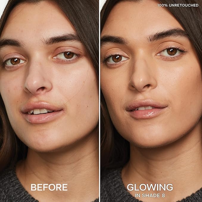 Saie Slip Tint Radiant Cream Concealer & All-Over Face Makeup - Concealer for Dark Circles, Redness & Blemishes - Lightweight Makeup Made with Hydrating Hyaluronic Acid - Shade 8 (0.17 oz)