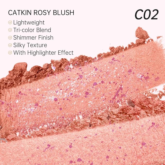 CATKIN Creamy Blendable Baked Blush Palette 10g C02 Lovely Cheek Highlight