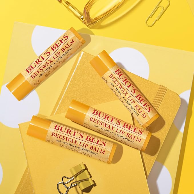 Burt's Bees Lip Balm - Original Beeswax 12 Count Pack in Bulk, Lip Moisturizer With Responsibly Sourced Beeswax, Tint-Free, Natural Origin Conditioning Treatment, 12 Tubes, 0.15 oz